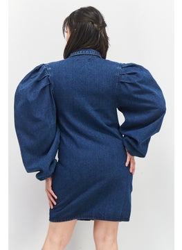 Missguided Women Washed Denim Dress, Blue  - Image 4