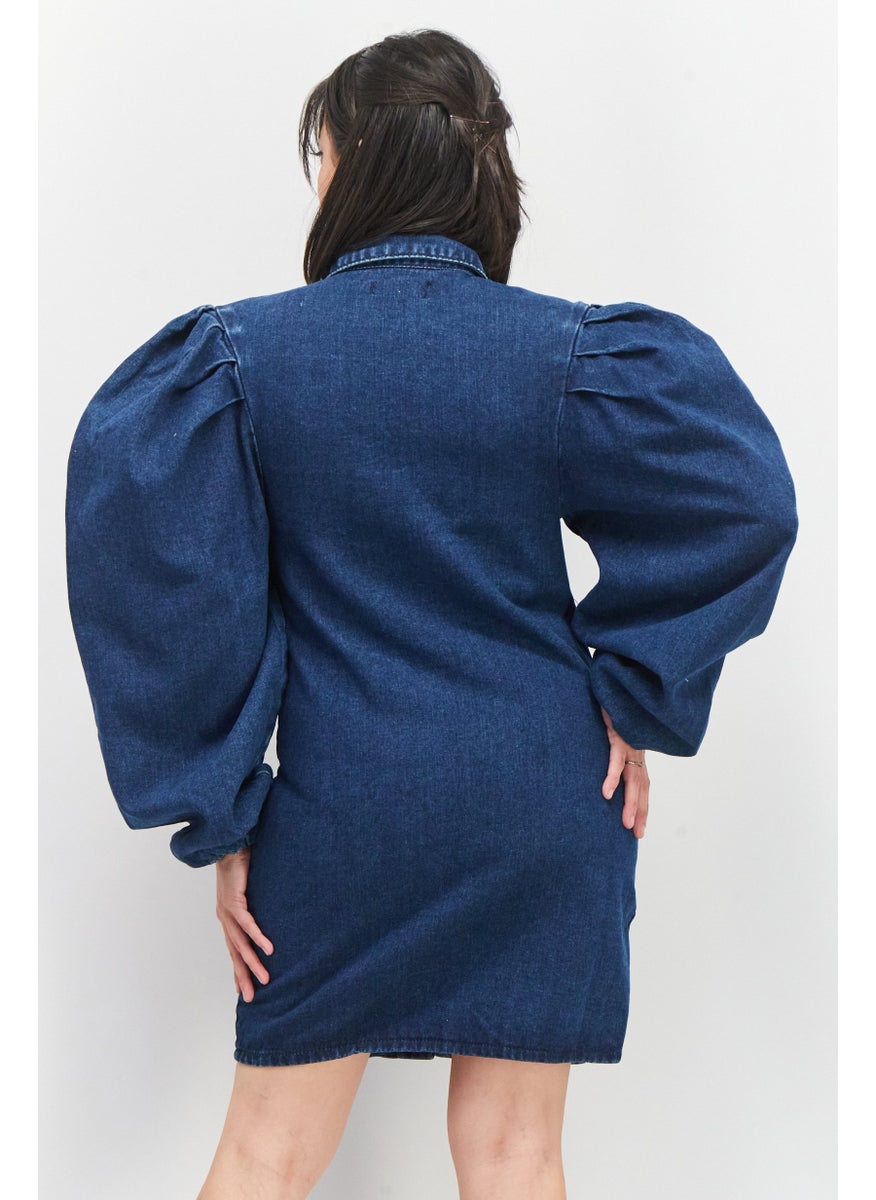 Missguided Women Washed Denim Dress, Blue  - Image 4