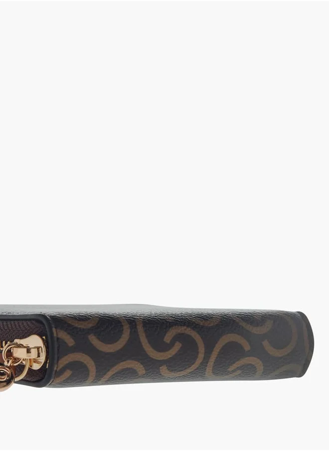 Celeste Womens Monogram Print Zip Around Wallet