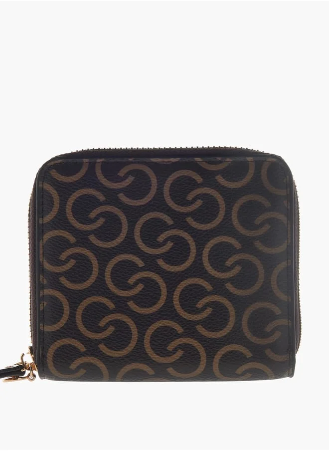 Celeste Womens Monogram Print Zip Around Wallet