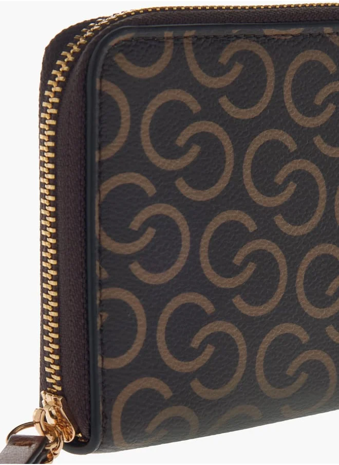 Celeste Womens Monogram Print Zip Around Wallet
