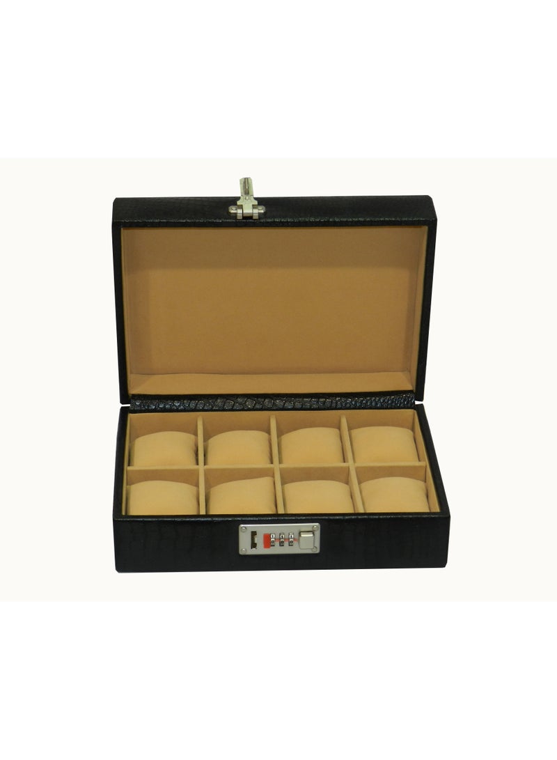 LAVERI LEATHER Laveri Watch Box for Men Women (08 Slots), Premium  Leather Watch Case  Organizer with Removable Pillow - Image 1