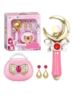 Flower Fairy Magic Wand Princess Dress Up Pretend Play Set with Music Luminous Handbag Earring Jewelry Toy For Children