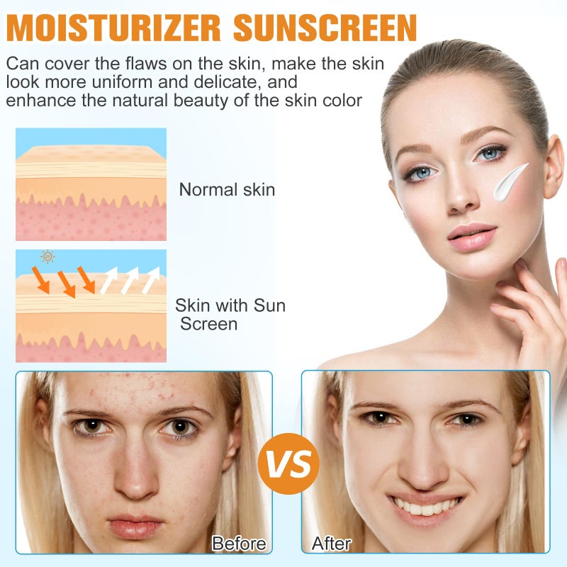 Rednow Tinted Sunscreen for Face SPF 50,Universal Protector Solar Con Color,Face Sunscreen Moisturizer,Hydrating Sun Essence Face Sunscreen Hydrating,No Sticky | Travel Size Sunscreen(2PCS) - Image 3