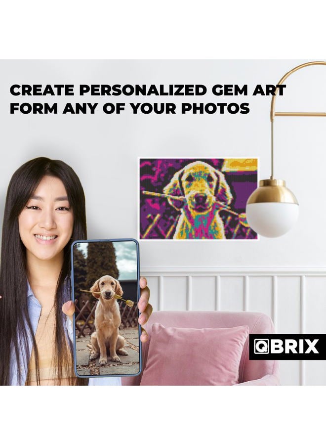 QBRIX Framed Diamond Art from Any Photo - Custom Diamond Painting Kit for Adults - Personalised Gem Art - DIY Craft Kit for Adults - Pop-Art - 8 x 12 inches - Image 3
