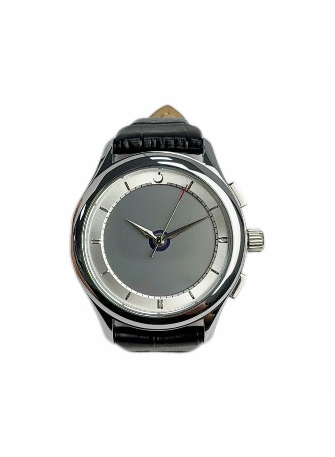 الفجر ساعة ذات قرص دائري مزدوج العرض تناظري ورقمي مع حزام جلدي أسود وقرص أبيض ساعة ذات طراز بسيط وعصري WW-22SWL-HS - Image 1