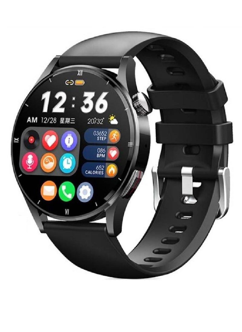 miYou New Bluetooth Call Men Sports Fitness Tracker IP67 Waterproof Smartwatch For IOS Android - Black  - Image 1