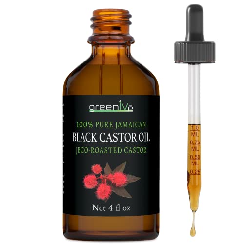 GreenIVe Organically Grown Jamaican Black Castor Oil JBCO 100% Pure Glass Bottle Cold Pressed Amazin Results (4 Ounce) - Image 1