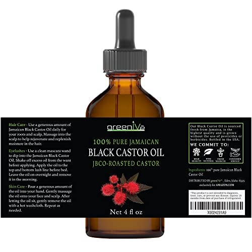 GreenIVe Organically Grown Jamaican Black Castor Oil JBCO 100% Pure Glass Bottle Cold Pressed Amazin Results (4 Ounce) - Image 3