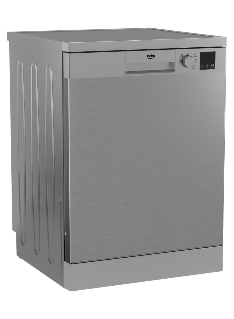 Beko Dishwasher - 13 Place Settings Full Size - 60 cm - 5 Programs - Digital LED Screen - Glass Shield - Tub DVN05325X Inox - Image 1