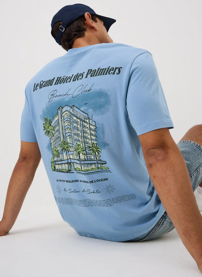 ماتلان Blue Grand Hotel Printed T-Shirt