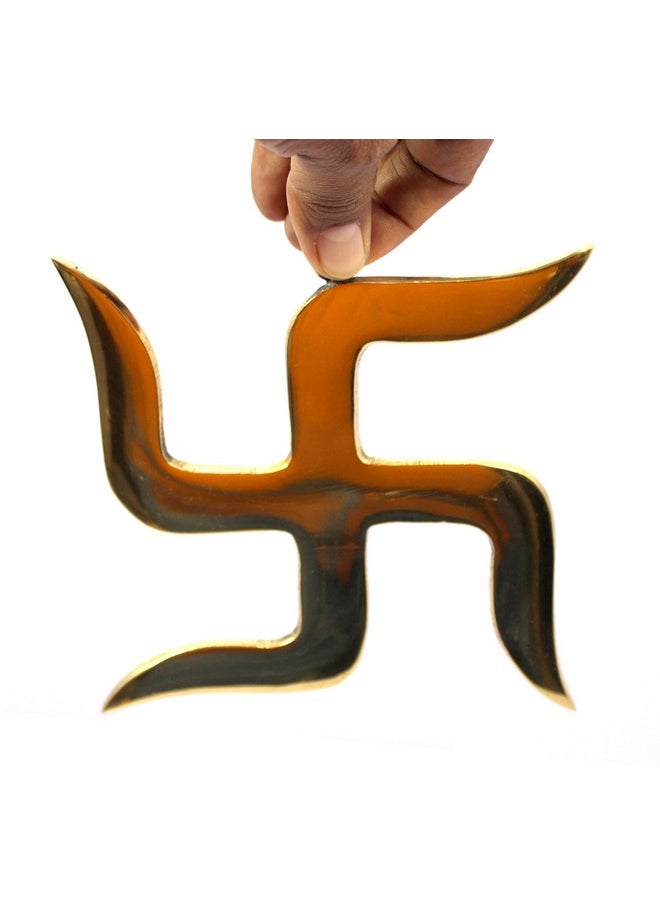 ESPLANADE ESPLANADE Brass Swastik Sathiya swastika Wall Hanging Yantra - 5.5" inches | Vastu Door Hanging | Goodluck, Auspicious, Religious symbols | Pooja Item | Home Decor  - Image 4