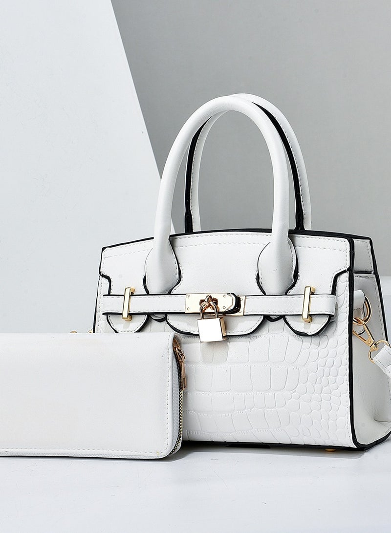 Large Capacity Handbag Two-piece Set For Women High-end Stone Patterned Minimalist Women's Bag - Image 1