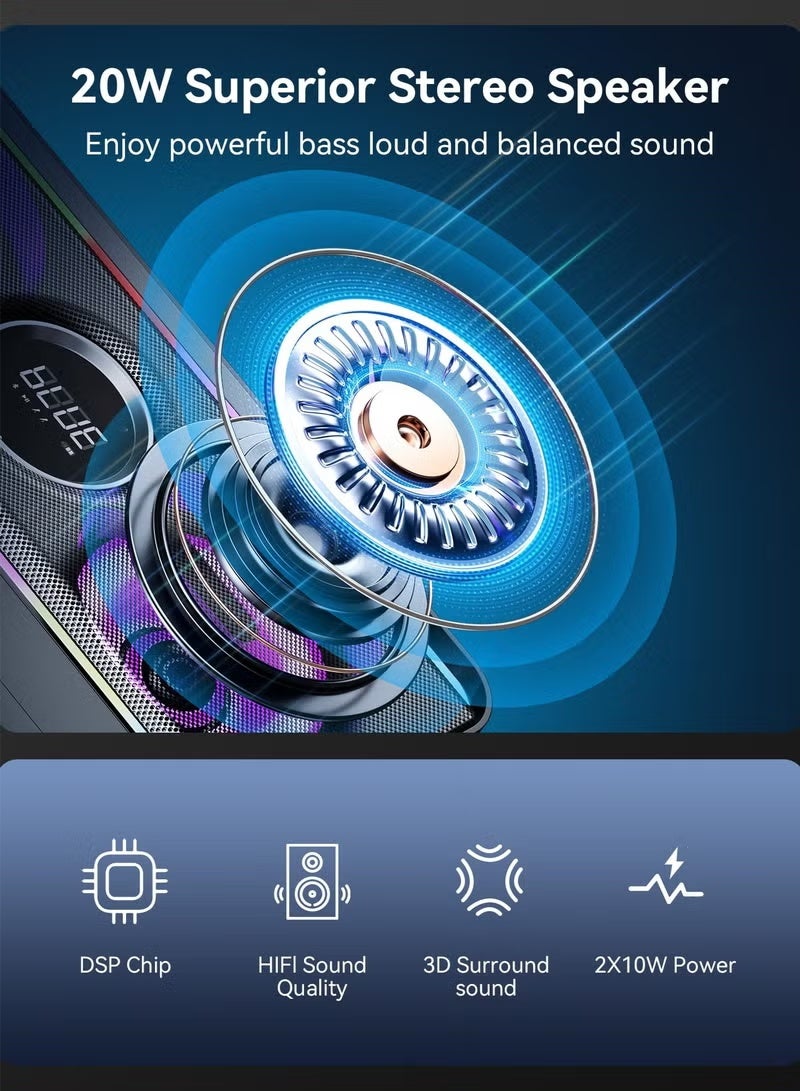 سدرد جهاز كاريوكي مزود بميكروفونين لاسلكيين UHF، نظام مكبر صوت محمول مزود بتقنية البلوتوث مع أضواء LED للحفلات المنزلية، والمناسبات الخارجية/الداخلية/حفلات الزفاف، والكنائس، وهدايا أعياد الميلاد - Image 3