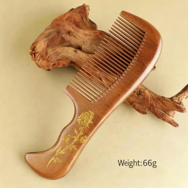 2-Piece Premium Wooden Hair Comb Set, Large Air Cushion Scalp Massager and Daily Detangling Brush, Natural Anti-Static Wood Haircare Kit, Self-Care Gift Set for Women - Image 3