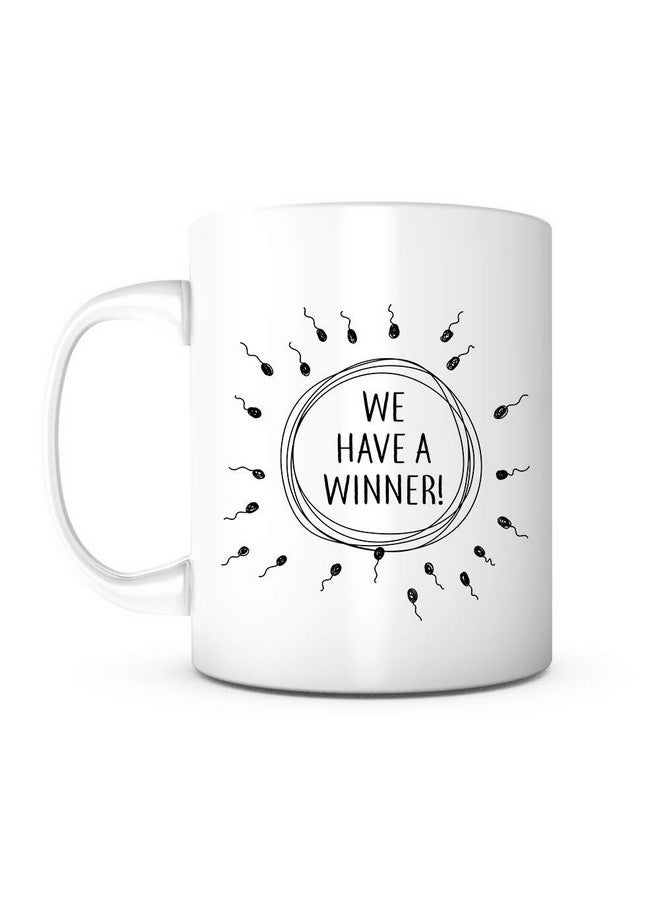 PRINT SUPREMACY We Have A Winner-11 Ounce Ceramic White Mug, Baby Shower, Baby Announcement, Funny Mug, Congratulations Husband, Expecting Mom, Coming Soon, Fatherhood, I'm Pregnant, Pregnancy Reveal - Image 1