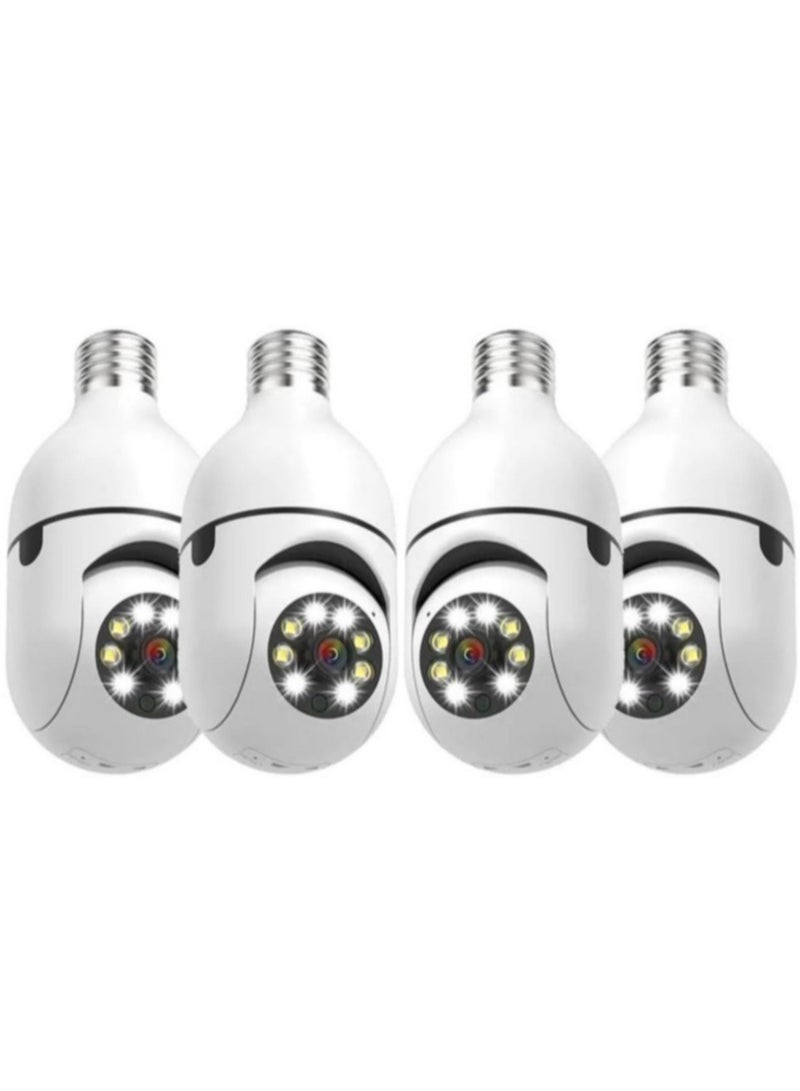 ELTRAZONE 4Pack HD 1080P Wireless Light-Bulb Security Camera, Work with 2.4ghz&5ghz WiFi, Motion Auto Tracking, 2 Way Audio, Spotlight Night Vision, E27 Screw-in CCTV Camera (4pcs) - Image 1