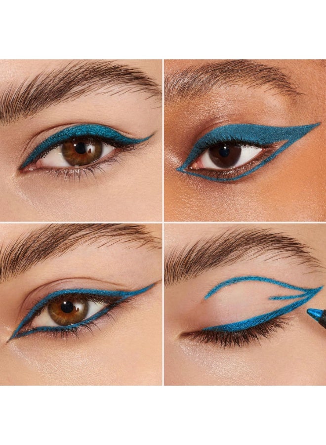Wonderskin Wonderskin 1440 Longwear Blue Waterproof Eyeliner Pencil - Sharpenable Eyeliner Pencil and Smudge Proof Blue Eye Liner Pencils (Aqua) - Image 3