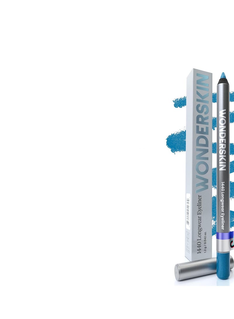 Wonderskin Wonderskin 1440 Longwear Blue Waterproof Eyeliner Pencil - Sharpenable Eyeliner Pencil and Smudge Proof Blue Eye Liner Pencils (Aqua) - Image 1