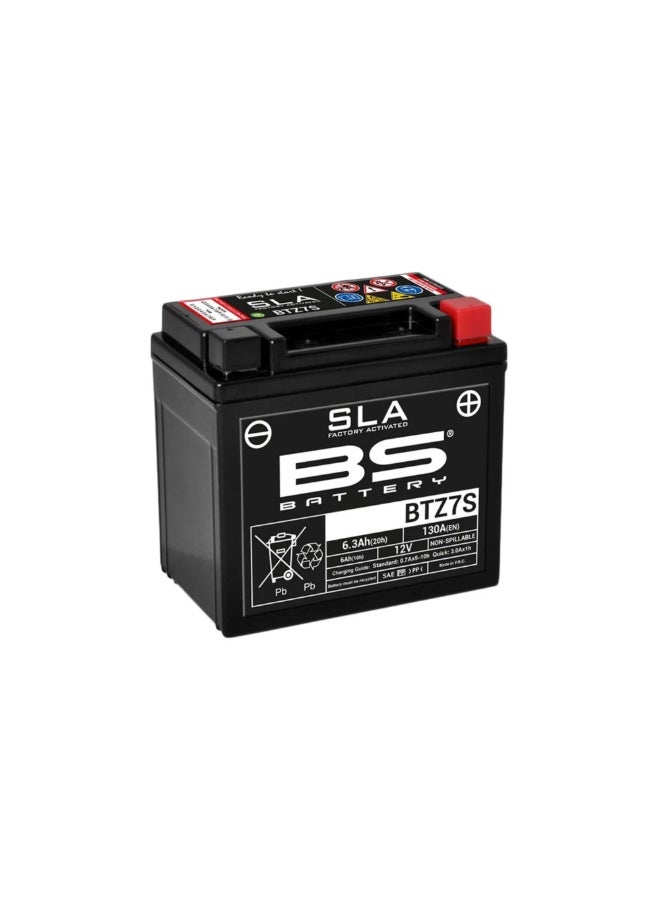 BS BATTERY بطارية دراجة نارية BS BTZ7S SLA 12V 6.3Ah خالية من الصيانة - Image 1