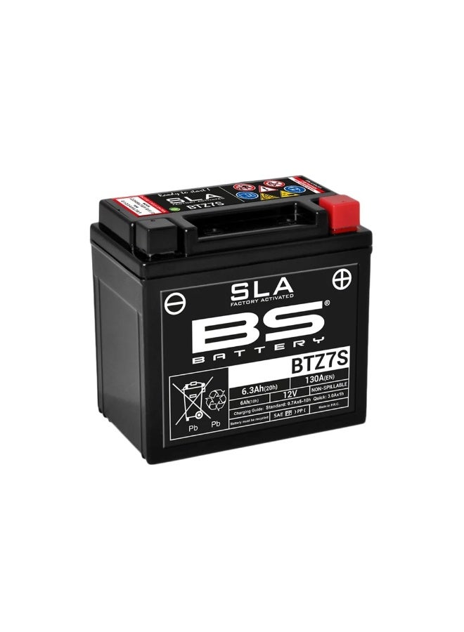 BS BATTERY بطارية دراجة نارية BS BTZ7S SLA 12V 6.3Ah خالية من الصيانة - Image 2