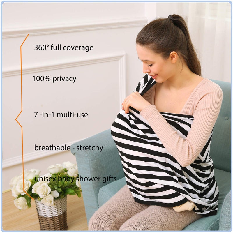 ByeBye Calorie Car Seat Covers High Stretchy- Carseat Canopy for Babies, Multi- use Breastfeeding Covers, Baby Shower Gifts for Boys and Girls - Image 3