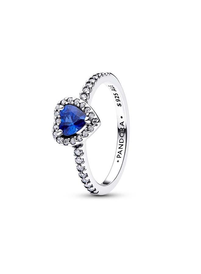 PANDORA Elevated Princess Blue Heart Ring - Image 2