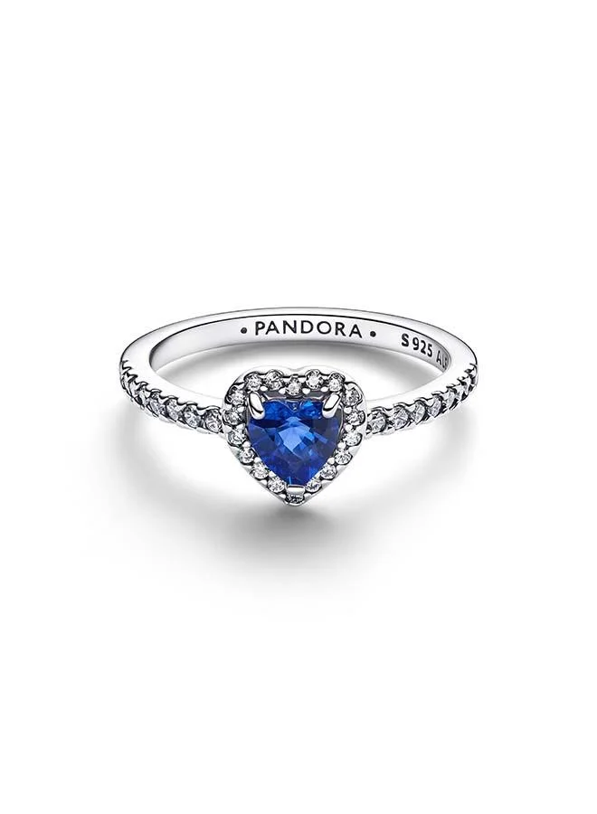Elevated Princess Blue Heart Ring