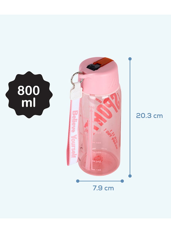 HYDROBREW زجاجة ماء مع حبل حمل 800 مل - وردي - Image 5