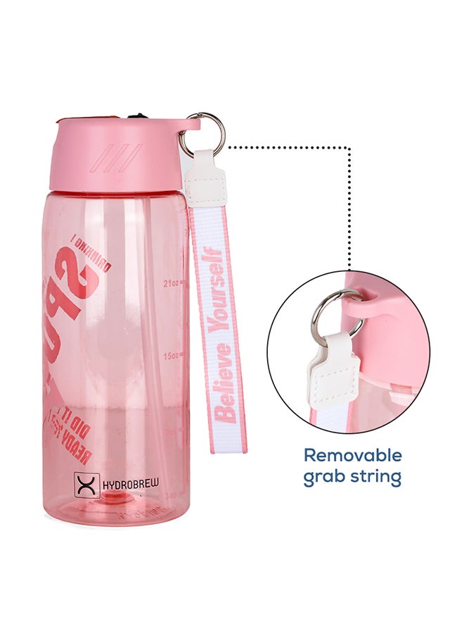 HYDROBREW زجاجة ماء مع حبل حمل 800 مل - وردي - Image 3