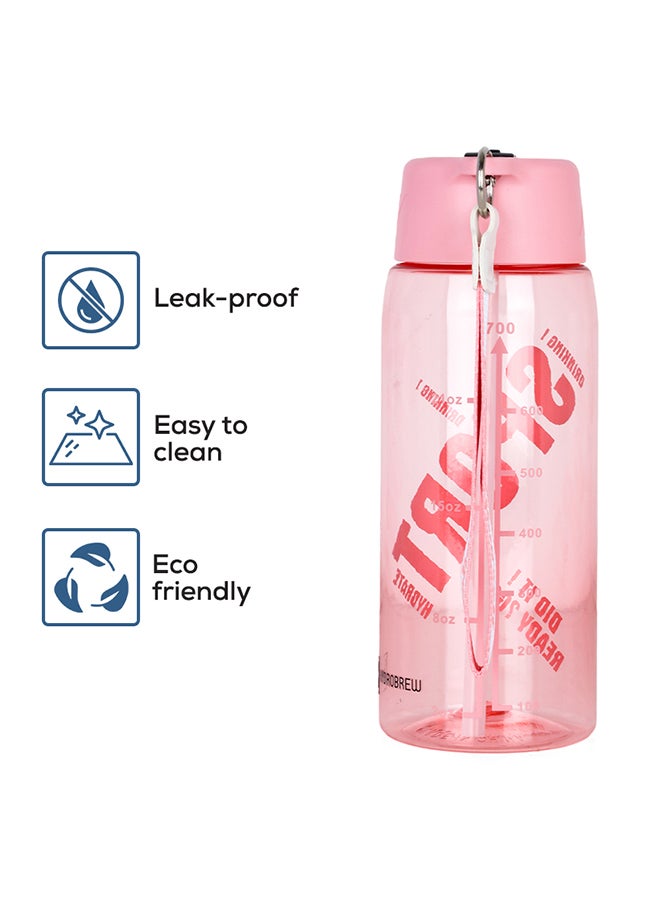 HYDROBREW زجاجة ماء مع حبل حمل 800 مل - وردي - Image 4