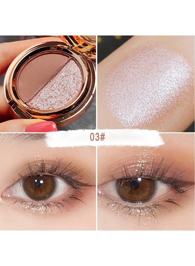 Two-Tone Eyeshadow Palette ,Matte Glitters Eye Shadow Long Lasting Eye Cosmetics,Waterproof Double Colors Gradient Shimmer Eyeshadow - Image 2