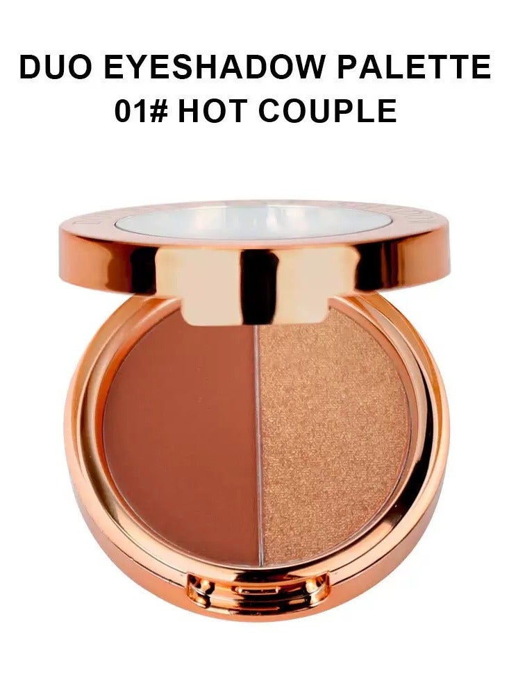 Two-Tone Eyeshadow Palette ,Matte Glitters Eye Shadow Long Lasting Eye Cosmetics,Waterproof Double Colors Gradient Shimmer Eyeshadow - Image 1