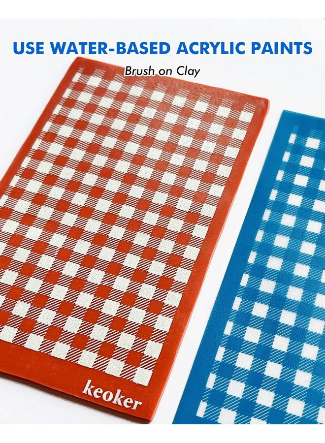 Keoker Buffalo Plaid Silk Screen For Polymer Clay Checker Silk Screen Stencils For Polymer Clay Printing On Clay & Other Jewelry Clay Earrings Decoration Each 6" X 3.8" (Buffalo Plaid) - Image 4