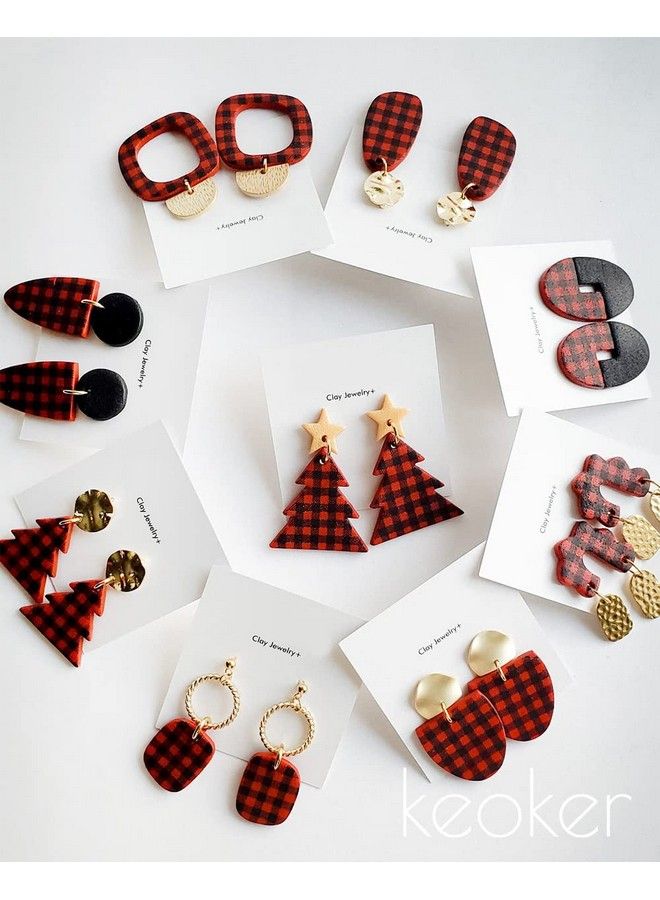 Keoker Buffalo Plaid Silk Screen For Polymer Clay Checker Silk Screen Stencils For Polymer Clay Printing On Clay & Other Jewelry Clay Earrings Decoration Each 6" X 3.8" (Buffalo Plaid) - Image 5