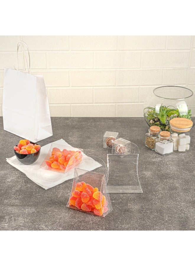 Restaurantware 4 x 1.5 x 5.5 Inch Wedding Favor Boxes, 100 Purse Design Transparent Candy Boxes - Built-In Handle, For Weddings, Baby Showers, And Birthday Parties, Plastic Party Favor Container,  - Image 3