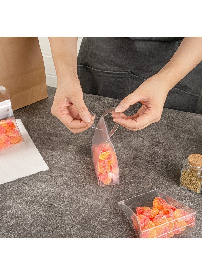Restaurantware 4 x 1.5 x 5.5 Inch Wedding Favor Boxes, 100 Purse Design Transparent Candy Boxes - Built-In Handle, For Weddings, Baby Showers, And Birthday Parties, Plastic Party Favor Container,  - Image 5