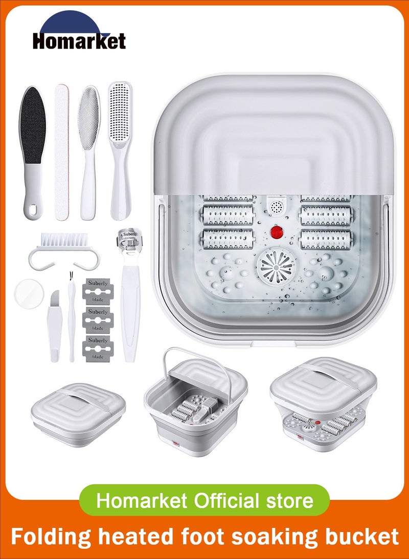 HomarKet Collapsible Foot Spa Bath with Heat and Massage Rollers, Bubble, Foot Pedicure Kit, Temperature Control, Red Light, Pedicure Foot Spa, Foot Bath - Image 1