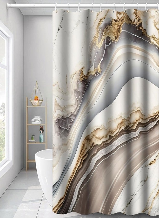 Umpoo Marble Shower Curtain Grey Gold Sienna Cracked Lines Abstract Modern Bathtub Shower Curtain for Bathroom Decor Waterproof Texture Washable Fabric Shower Curtain, 72x78 Inch - Image 4