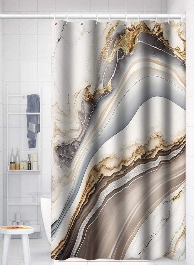 Umpoo Marble Shower Curtain Grey Gold Sienna Cracked Lines Abstract Modern Bathtub Shower Curtain for Bathroom Decor Waterproof Texture Washable Fabric Shower Curtain, 72x78 Inch - Image 2