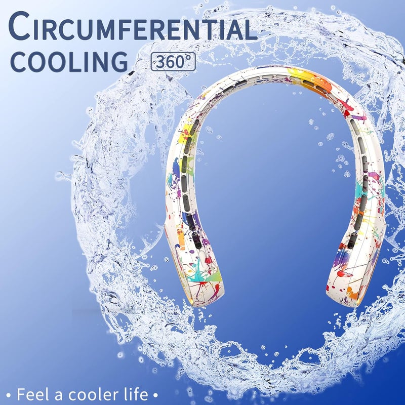 FrSara Neck Fan, Portable Personal Fan Strong Wind, 5200mAh, Air Volume,360° Cooling, No Hair Twisting, Air Volume On 2 Sides, Non-Slip, Quick Charge, Long Use Time, Gift for Women, Men, Birthday - Image 5