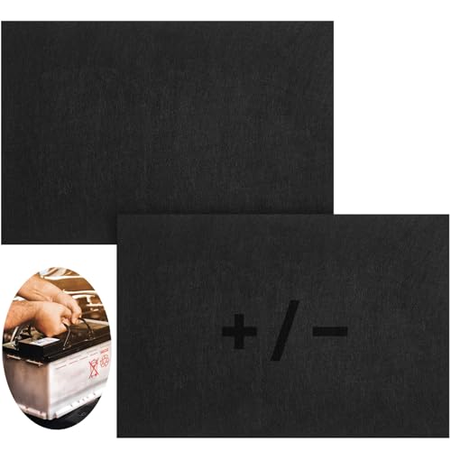 Pangda بانغدا 2 قطع حصيرة حماية البطارية 8 × 12 بوصة حصيرة ماصة لحمض البطارية، سوداء - Image 1