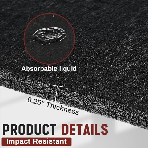 Pangda بانغدا 2 قطع حصيرة حماية البطارية 8 × 12 بوصة حصيرة ماصة لحمض البطارية، سوداء - Image 3