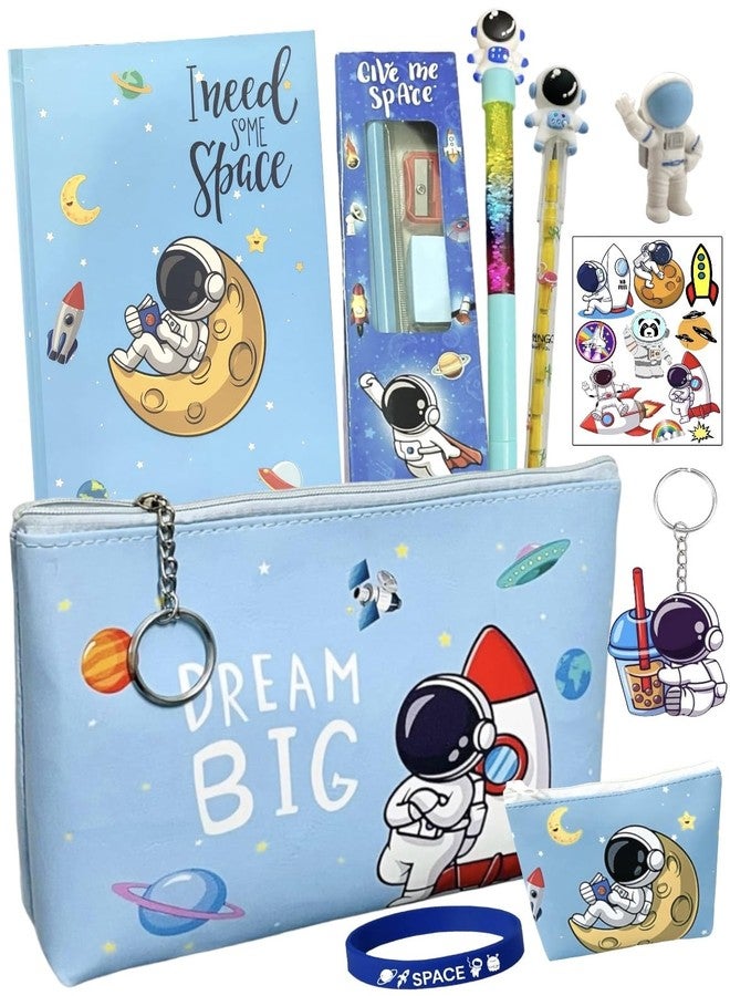 Le Delite Space Astronaut diary with big size pouch, cute stylish stationery for kid's boys girls/astronaut explorer birthday supplies party rakhi return gifts (Big pouch combo) - Image 2