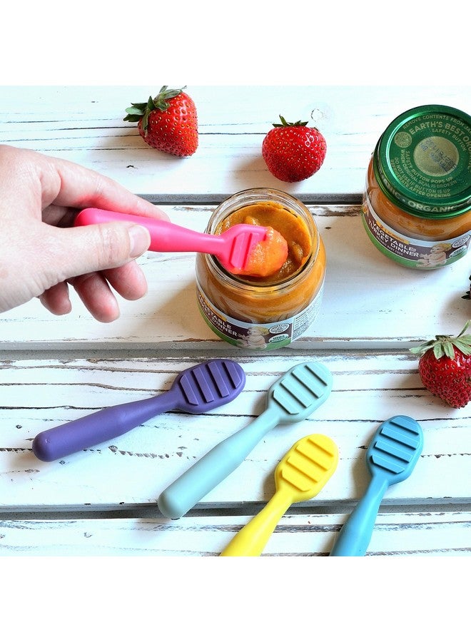 Youngever 5 Pack Silicone Baby Learning Spoons, Self Feeding Spoon, Unbreakable Silicone Learning Spoons for Kids Aged 6+ Months - Image 3