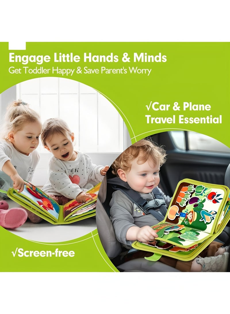 Apluynm Busy Book for Toddlers 1-3 - Montessori Toys Busy Board for 1 Year Old Boy Gifts Girl Toys Educational Learning Quiet Activity Books Toddler Airplane Travel Toy 1-2 One Year Old Birthday Gift - Image 4