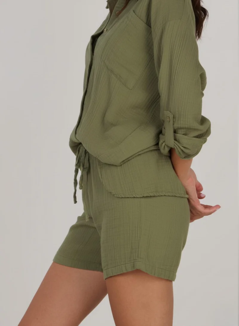 Just Nature Olive Classic Fit Elasticated Waist Shorts for Women | Best Price UAE
