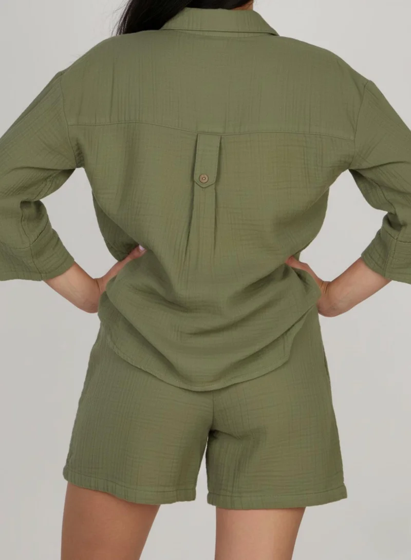 Just Nature Olive Classic Fit Elasticated Waist Shorts for Women | Best Price UAE