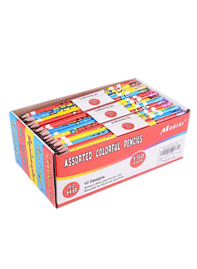 Madisi Assorted Colorful Pencils Incentive Pencils，2 Hb 10 Designs 150 Pack， Pencils Bulk For Kids - Image 2