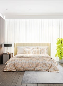 Raymond Raymond Home King Flat Sheet Bedsheet 104 Thread Count Luxirious Mercerised 100% Cotton Bedding Printed Eco Friendly Percale Finish Bed Linen with 2 Pillow Case - Lotus (274 * 274 CM)  - Image 4